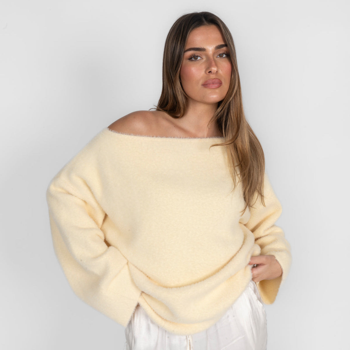 Ultra-Soft Off-Shoulder Knit