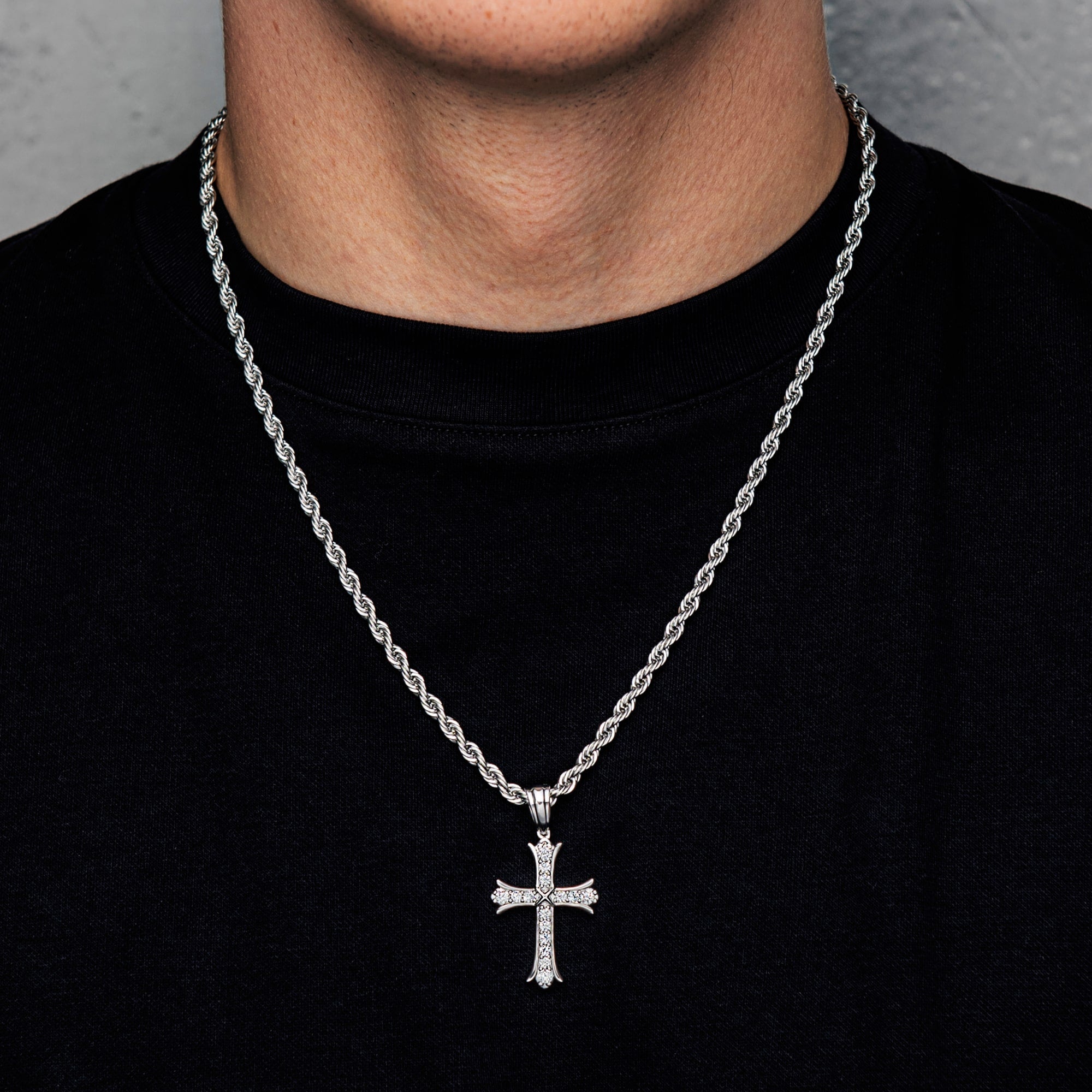 Zawieszka Sharp Cross Prestige – Białe Złoto