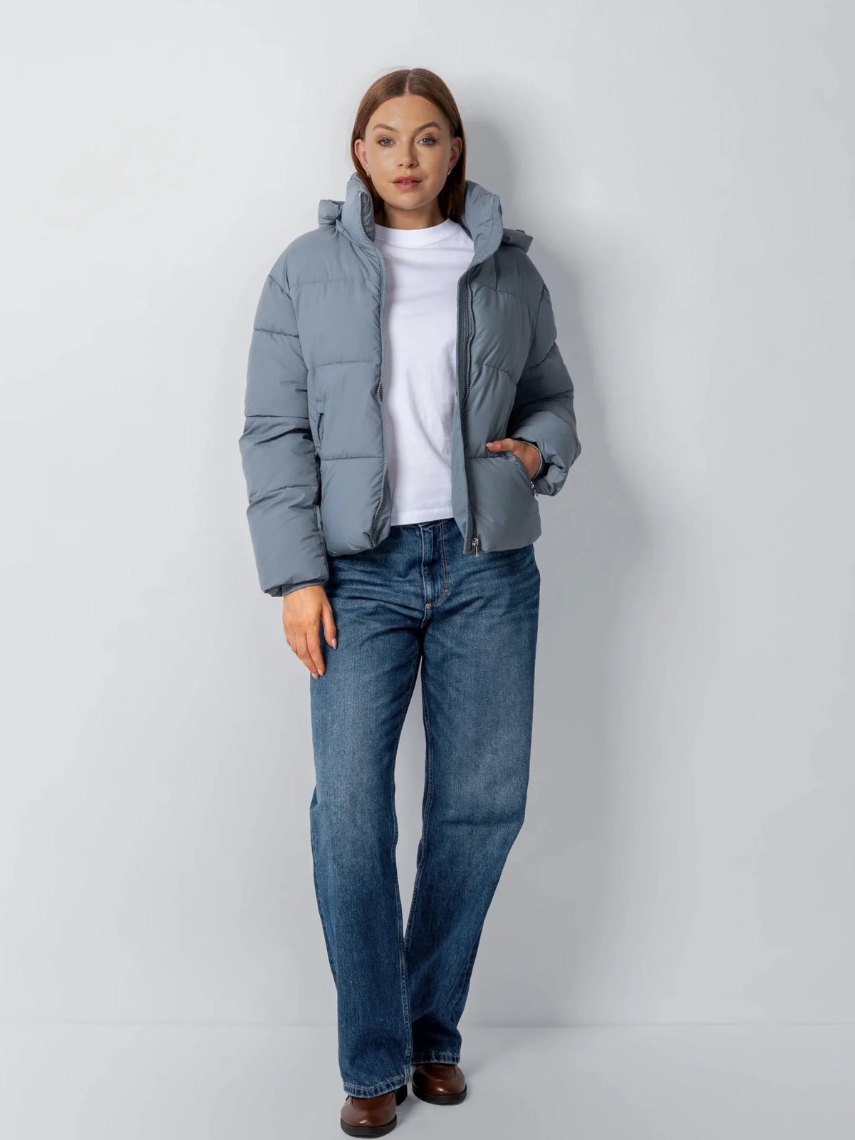 Krótka, pikowana kurtka WarmCore™ Classic z odpinanym kapturem