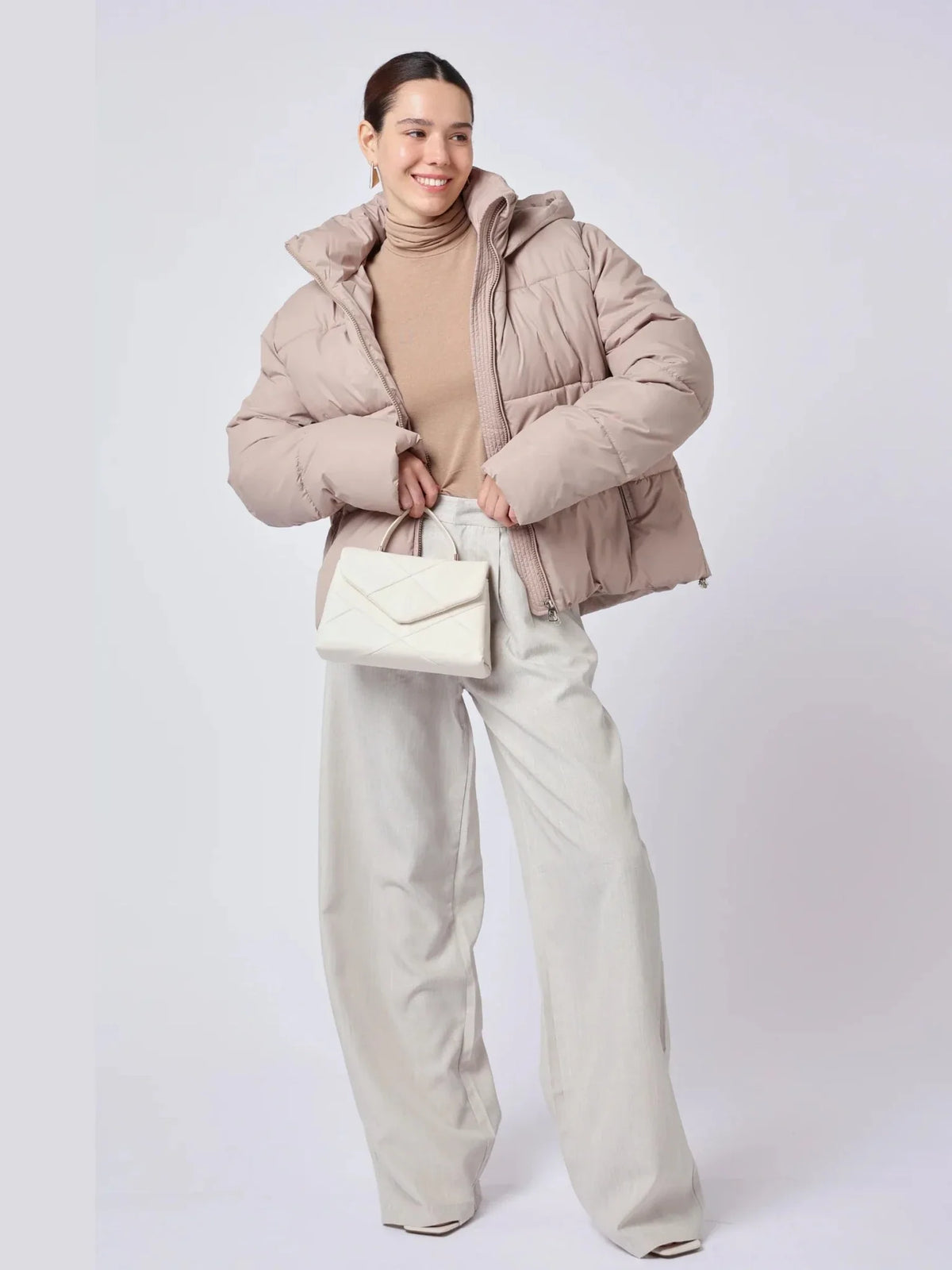 Krótka, pikowana kurtka WarmCore™ Classic z odpinanym kapturem
